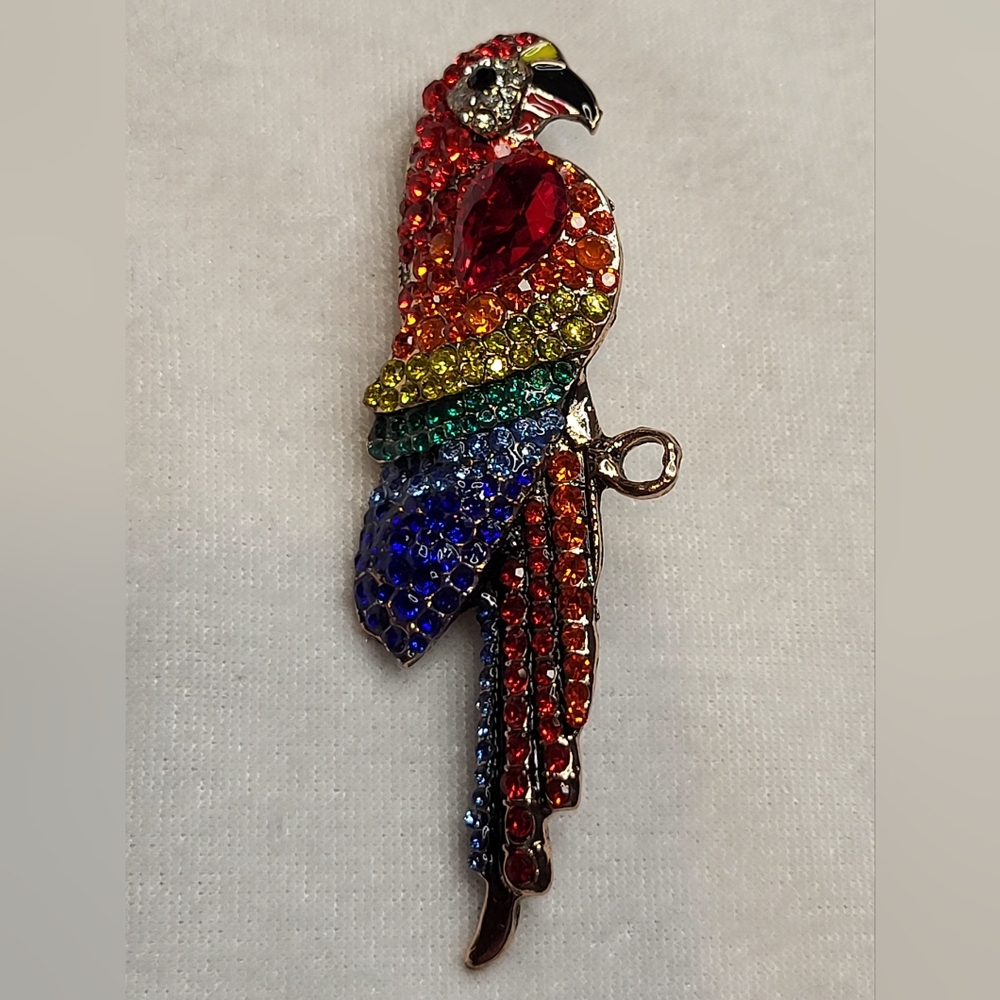 New Rhinestone Colorful Parrot Bird Brooch / Pin